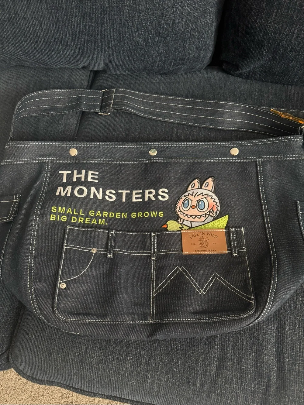 Pop Mart LABUBU - The Monsters Denim Messenger Bag